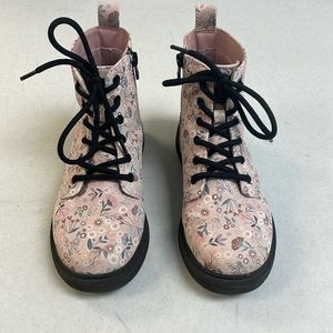 Girls Pink Floral Boots - Size 2